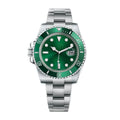 Ocean Diver 40 – Green Sunburst Dial | Stainless Steel Bracelet & Green Ceramic Bezel