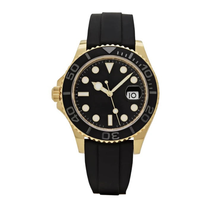 Sport 42 – Black Dial | Gold Tone Case & Rubber Strap